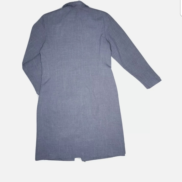 Helene Blake Gray Blazer Dress Button Up Long - Picture 5 of 5